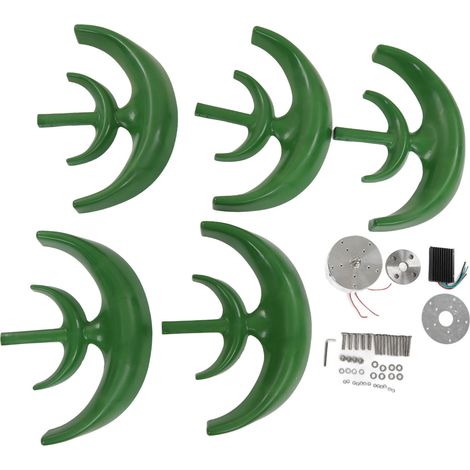 Kit de générateur d'éolienne 12V 24V, arbre Vertical à 5 ​​pales en forme de gourde avec contrôleur 100W (1/5)