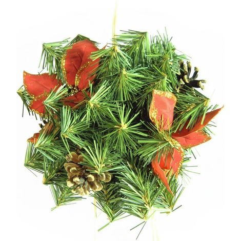 Weihnachtsdekoration Taino, Farbstruktur Rot, Made in Italy, Grün