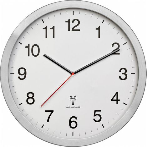 TFA Dostmann 60.3545.02 Radiocontrollato Orologio da parete 40 cm x 5 cm x 40 cm Argento Display grande