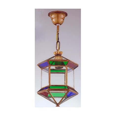 Farol Granadino Hexagonal 1xe27 Colores REGx21x21 Cm