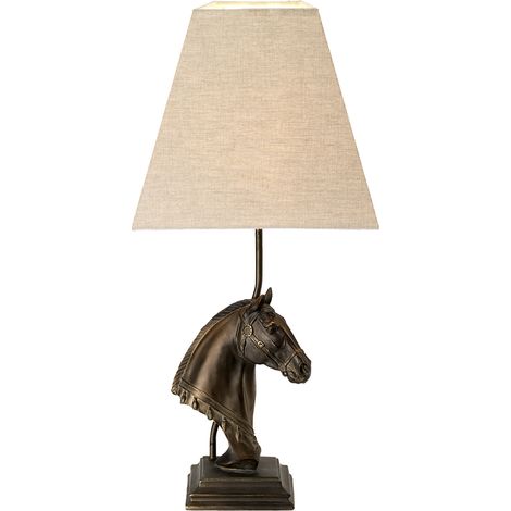 Lampada da tavolo resina cavallo marrone E27 40W Eclipse (1/2)