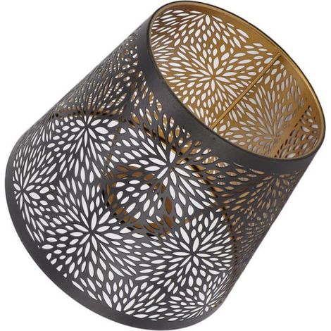 Abat-jour - Metal - E26 E27 - Style Arbre Forestier - Creux - Noir - 13 x 19 x 15 cm - 311 g (1/4)