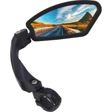 Specchietto retrovisore per bicicletta, lato sinistro, diametro tubo 21-26 mm, antigraffio, facilmente regolabile, per biciclette, mountain bike, e-bike, monopattini elettrici e ciclomotori. (1/5)