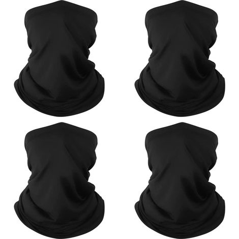 4er Pack Schlauchtuch atmungsaktiv winddicht für Damen Herren Schwarz (1/5)