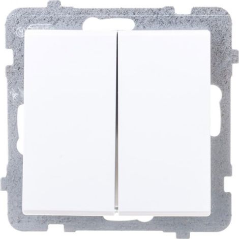 Interruptor tipo candelabro de dos grupos Sonata, blanco mate ŁP-2R/m/75