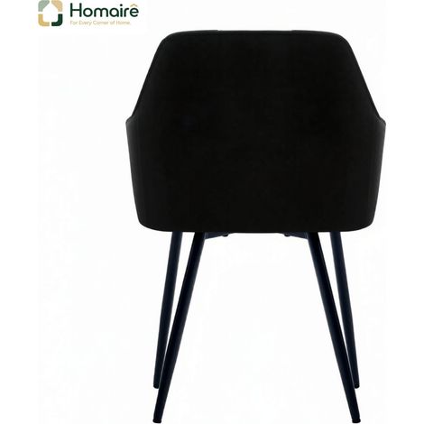 Set Esszimmerstühle aus Metall und Schwarz 45,5 x 45 x 83,5 cm HOMAIRE (1/5)
