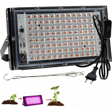 Lámpara LED de cultivo de espectro completo  de 100 W para plantas de interior, vegetales y flores hidropónicas.