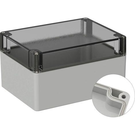 TRU COMPONENTS TC-9065536 Alloggiamento outdoor 160 x 120 x 90 Policarbonato Grigio (RAL 7035) 1 pz. (1/2)