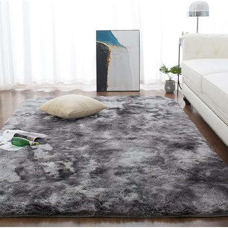 Tapis Salon Moquette Poil Long tapi lit Grande Taille Tapis Poils Longs Moderne Tapis Convient pour Le Salon Tapis, gris, 100x200cm
