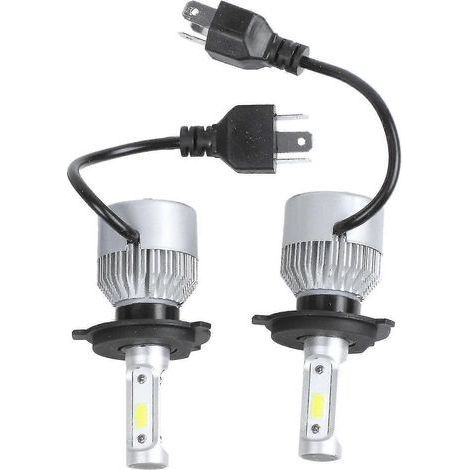 2 ampoules LED S2 H4 72W 8000LM pour phares de voiture (feux de route/croisement), blanc 6000K