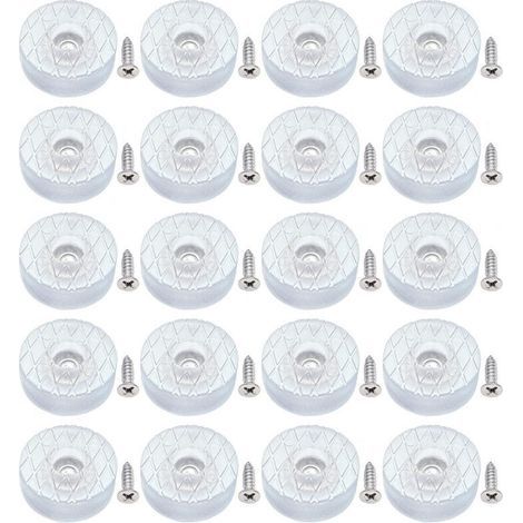 20 patins de protection de sol ronds en silicone de 30 mm, antidérapants et silencieux, avec vis, adaptés aux pieds de canapé, coussins de chaise (1/5)