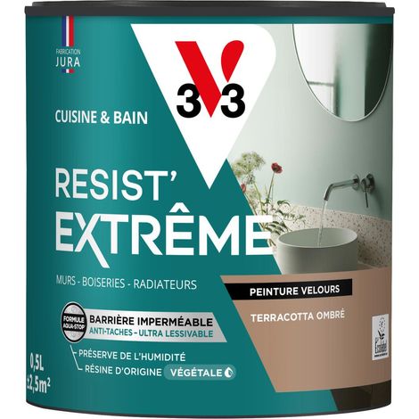 Peinture multi-supports Cuisine & Bain Resist'Extrême® V33 Terracotta ombré satin 0,5L (1/3)
