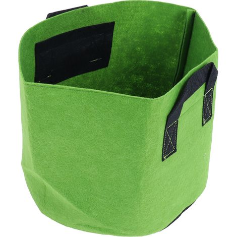 Sac de culture pour plantes de jardin, pot de plantation en tissu non tissé pour légumes et fleurs, avec poignées, vert et noir, 26 litres, lot de 1 (1/5)