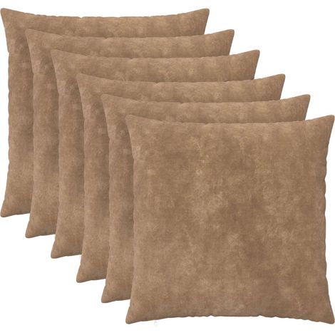 Kissenbezug 6 stk. HEERLEN Taupe 65 x 65 cm Mikrofaser Fleece vidaXL (1/5)