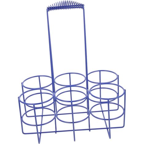 Porte-Bouteilles de Bière Portable en Fil de Fer Bleu Poignée Antidérapante, Capacité 6 Canettes, pour Rangement Individuel en Ktv (1/5)