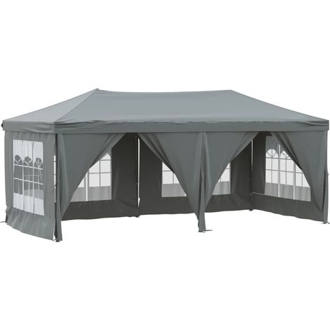vidaXL Folding Party Tent with Sidewalls Anthracite 3x6 m