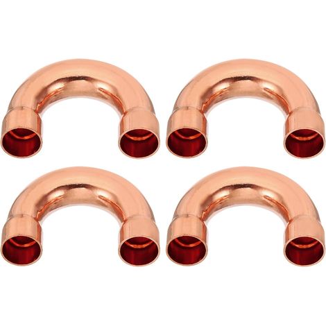 2pcs Raccord Coudé Cuivre pour Tuyaux Gaz, 22mm Tuyau d'Arrosage Durite Essence, Raccords Tuyauterie à Pression HVAC Climatisation Plomberie, Épaisseur 1mm - U Forme 5/8 Inch (1/5)