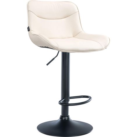 Sgabello da bar Vonore in similpelle crema nero