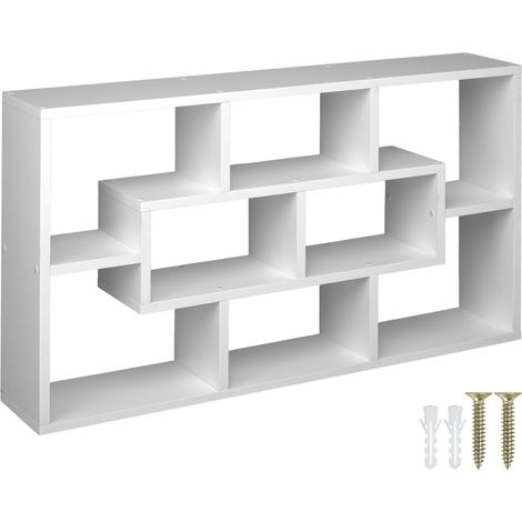 Étagère murale rétro suspension invisible panneau de fibres blanc (1/5)