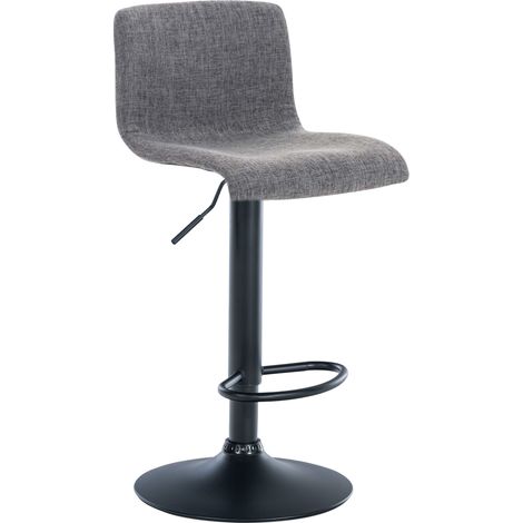 Barhocker Hover Stoff hellgrau Metall matt schwarz (1/5)