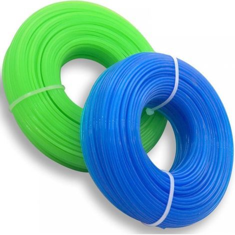 Universal-Trimmerfaden, 1,6 mm x 100 m, Nylon-Trimmerfadenspule, 2er-Pack, Grün + Blau (1/4)