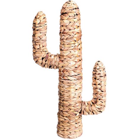 Cactus décoratif en jacinthe d'eau tressée grand modèle NATURAL LIVING