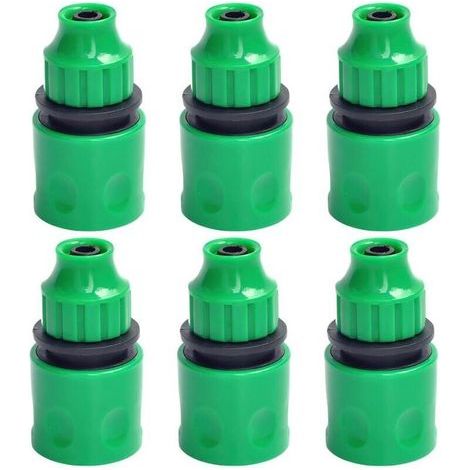 Set mit 6 Kunststoff-Bewässerungsschlauchverbindern – Gartenschlauchadapter – Zubehör für 8/12-mm-Mikroschläuche – Gartenbewässerungssystem (Grün) – Crezuo (1/5)