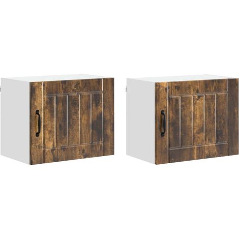 Maison Exclusive - Armario de Pared LUCCA 2 pcs Roble Ahumado 50