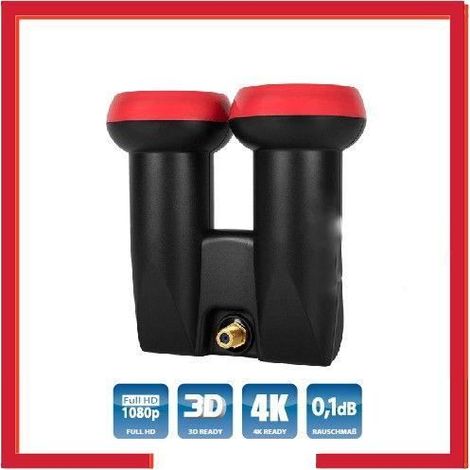 LNB Monobloc Single 6° , 0,1 dB, Gain 60 dB , Full HD 3D 4K pour la réception d'Astra et Hot Bird pour 1 récepteur