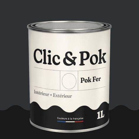 Peinture Fer Antirouille – Métal Extérieur Intérieur, Satinée, Protection Rouille - 1L - RAL 7021 - Gris noir