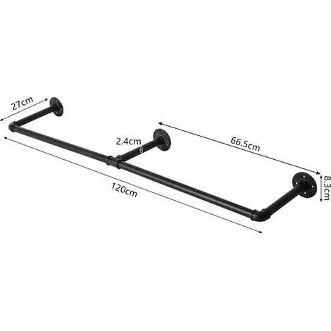 Schwerlast Kleiderstange Garderobenstange Industrie Garderobe für Wand Metall DE