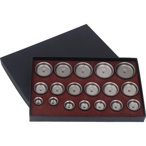 Set de 18 poinçons de presse pour montres, outil de réparation de boîtier, aluminium renforcé et approfondi, kit de remplacement (1/5)