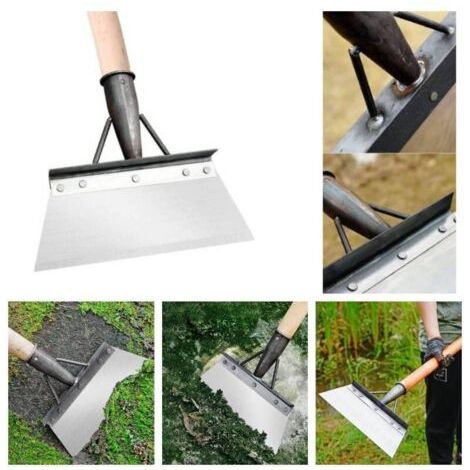 Pelle de jardinage multifonctionnelle, pelle de nettoyage, aménagement paysager en acier inoxydable, jardin, plantation, grattage du sol, pelle de ferme, outil de désherbage, 25cm (1/4)