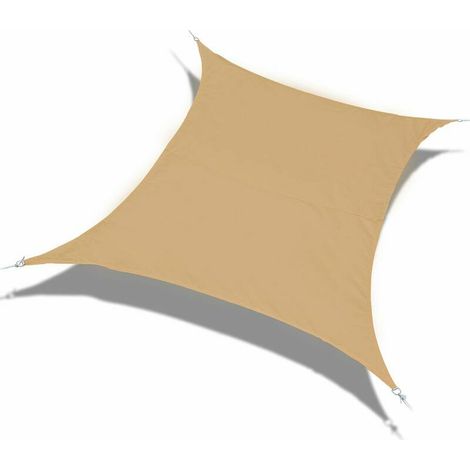 Vela de sombra, toldo rectangular, protección UV 96,5%, impermeable, para jardín, terraza, fiesta al aire libre, con cuerda gratis, 2x3m, beige - RAPANDA