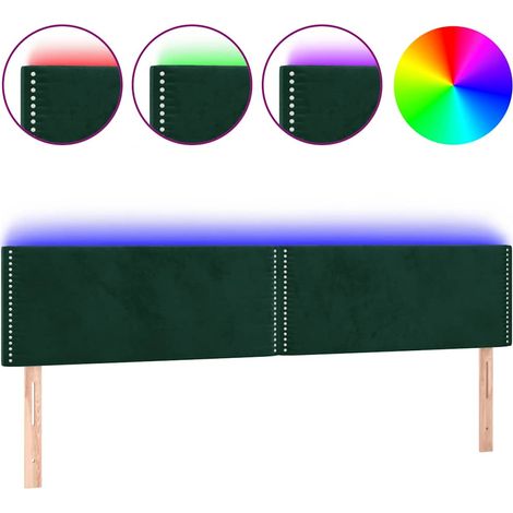 Maison Exclusive - Cabecero con LED de terciopelo verde oscuro 18 (1/5)