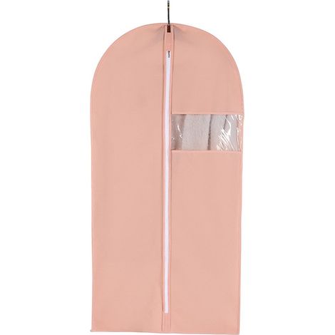 2 custodie porta abiti, 65 x 110 cm, custodie antipolvere, custodie antitarme con cerniera per cappotti, rosa (1/5)