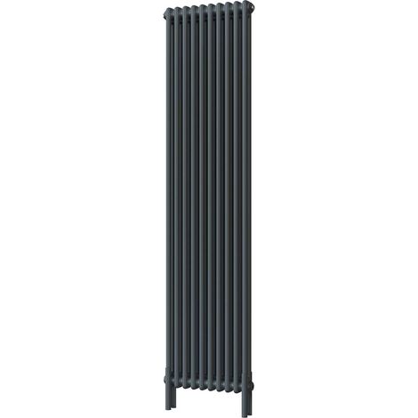 Alpha - Anthracite Vertical Column Radiator H1800mm x W460mm 2 Column - Feet Included (1/3)