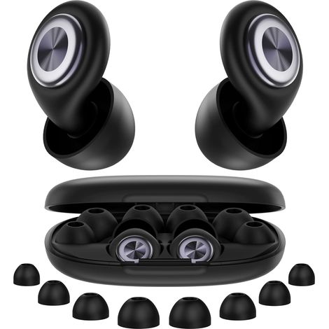 Bouchon D’oreille pour Dormir -45dB Anti Bruit, Protection Auditive Réutilisable en Silicone, 4 Tailles XS/S/M/L, Confort Léger Boule Quies pour Sommeil, Voyage, Concentration, Concert (1/5)