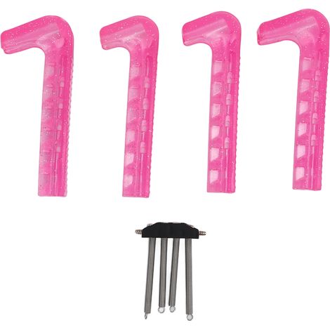 4 pièces Protège-lames Antidérapants en Plastique Souple Réglables pour Patins à Glace, Couleur Rouge Rose pour Usage Domestique