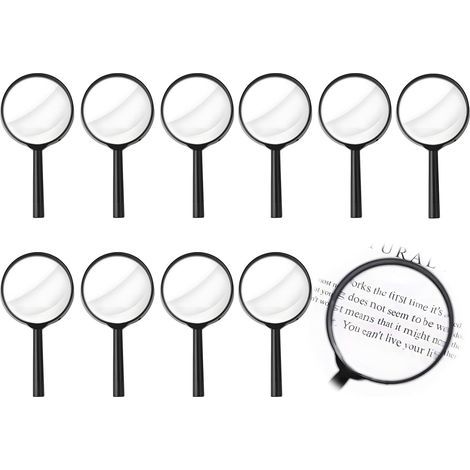 10-teiliges Lupen-Set für Kinder, Mini-Lupen (6 cm Durchmesser), Leselupen aus Kunststoff zum Entdecken von Insekten, Pflanzen und der Natur, ideales Lernmittel für Detektivspiele, Kindergeburtstage u