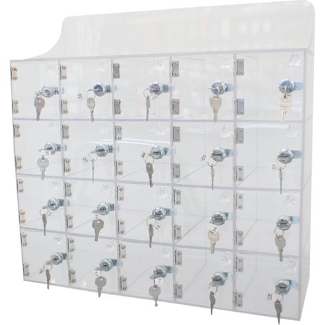 Armoire à serrure 20 portes porte en PMMA, 420 mm x 525 mm x 180mm ( Prix pour 1 )
