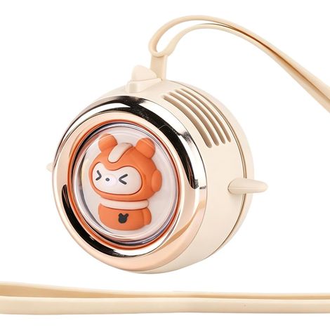 Ventilateur de cou rechargeable et silencieux – 3 vitesses, sans pales, design ludique – Ventilateur personnel portable idéal pour l'été : en voyage, au bureau, à la maison, en voiture, à la plage (1/5)
