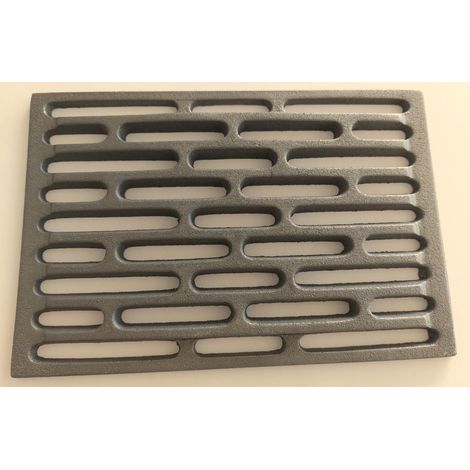 Griglia in ghisa per camino stufa barbecue Fondello per Cenere, cm 19,5x29 smussata ai bordi (1/4)