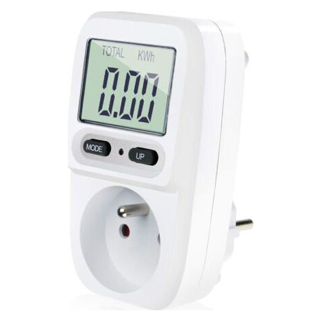 Wattmètre prise compteur d'énergie, consommation d'énergie mètre Contrôleur de Consommation Electrique avec l'écran d'affich à cristaux liquides, puissance maximum 3680W-- (1/4)