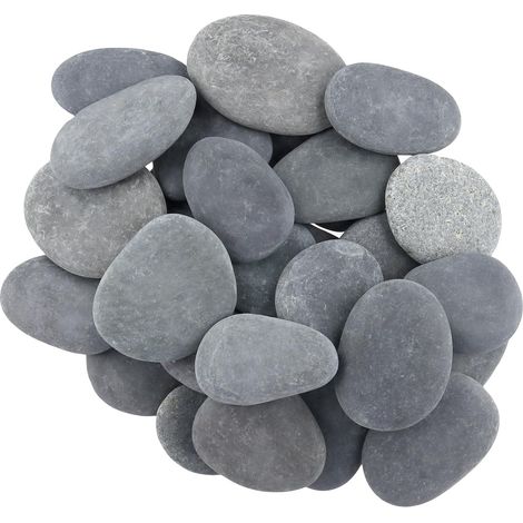 Kieselsteine – 40er-Pack – Naturstein – Glatte Oberfläche – Zum Bemalen und Dekorieren – 5 bis 8 cm (1/5)