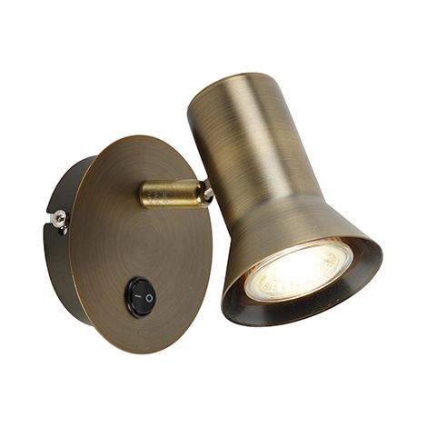 Smart Wall Spotlight Bronze Rotatable and Tiltable with Switch Incl. Wifi GU10 50mm - Karin 1 (1/5)