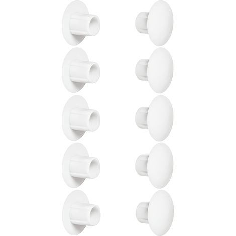 cyclingcolors 10x tappo chiusura plastica nero bianco grigio marrone mobili inserto cappuccio copriforo fori (Ø5mm (x10mm)/ bianco RAL 9010) (1/2)