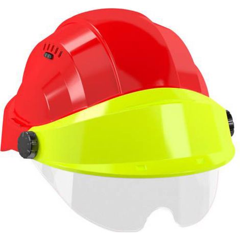 HELM 'ORIZON' ROT VISIER FLUO GELB MIT BRILLE TALIAPLAST - 563767
