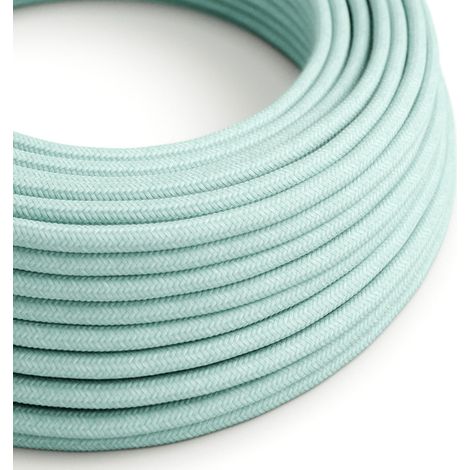 Creative-Cables, Cavo elettrico rivestito in tessuto, 2 x 0,75 mm², 1 m, Verde Celadon RC18, Rotondo, Cotone, Made in Italy