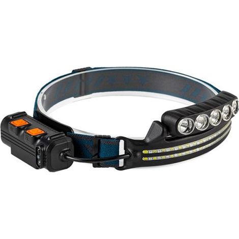 TORCIA DA TESTA FRONTALE SENSORE MOVIMENTO 68 LED LUCE BIANCA ROSSA BLU (1/5)